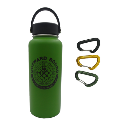 Hydrate-On-The-Go: Water Bottle Metal + Carabiner Set